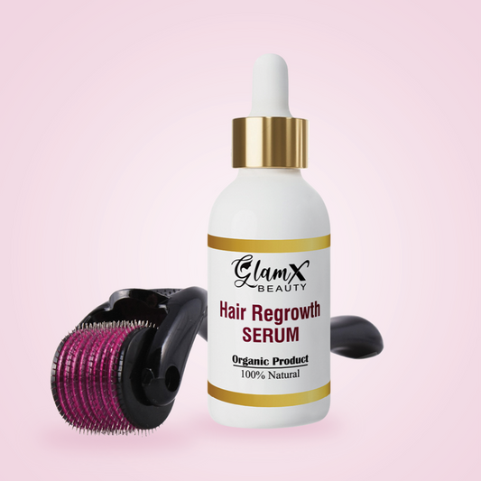 Hair regrowth serum with dermaroller